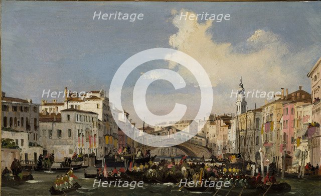 Venice, Regatta on the Grand Canal, ca 1848.