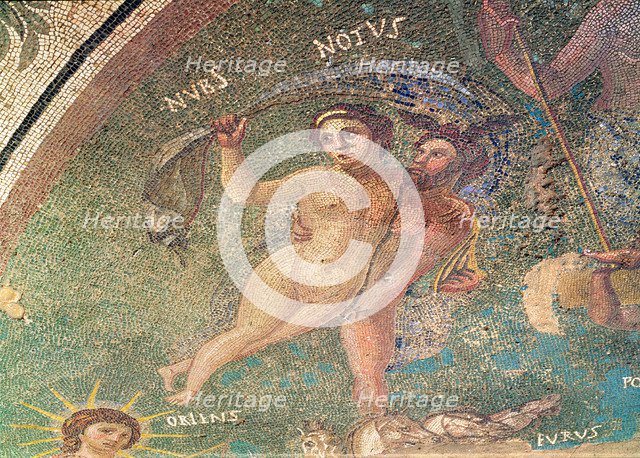 Cosmogonic mosaic representing celestial, terrestrial and aquatic deities. Nubs and Noius detail.…