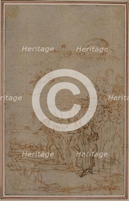 Study for Vignette in Fontenelle's (attr.) "Les Amours de Mirtil", Canto V, c. 1761. Creator: Hubert Francois Gravelot.