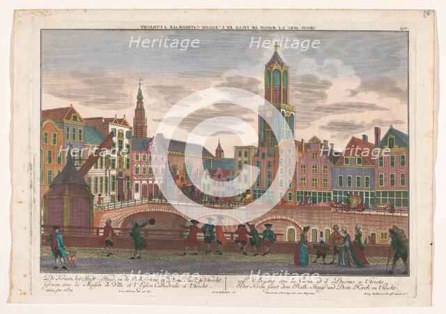 View of the Vismarkt in Utrecht, seen towards the town hall and the Dom tower, 1742-1801. Creator: Georg Gottfried Winckler.