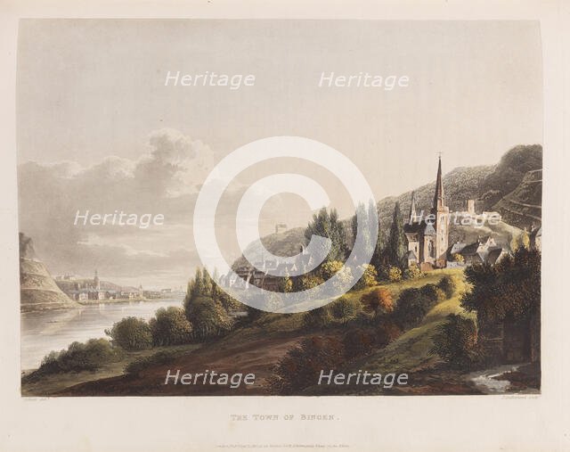 Bingen. From: A Picturesque Tour along the Rhine, 1820. Creator: Schütz, Christian Georg, the Younger (1758-1823).