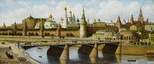 View of the Kremlin from the Moskvoretsky Bridge. Artist: Vereshchagin, Pyotr Petrovich (1836-1886)