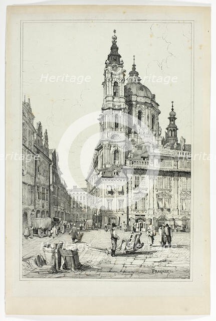 St. Nicholas, Prague, 1833. Creator: Samuel Prout.