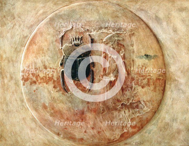 Scarab and Ra, Tomb of Seti, Egypt, 1910. Artist: Walter Tyndale