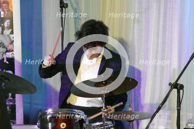 David Puime, Joan Fort Trio plus Vincent Herring, Watermill Jazz Club, Dorking, Surrey, 20 May 2025. Creator: Brian O'Connor.