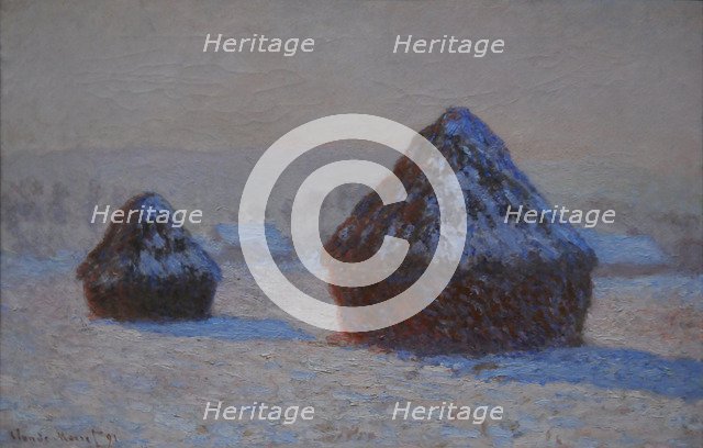 Wheatstacks, Snow Effect, Morning, 1891. Artist: Monet, Claude (1840-1926)