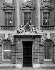 Detail of a doorway in Somerset House in The Strand, Westminster, London,  Feb 1981. Artist: Paul Barkshire
