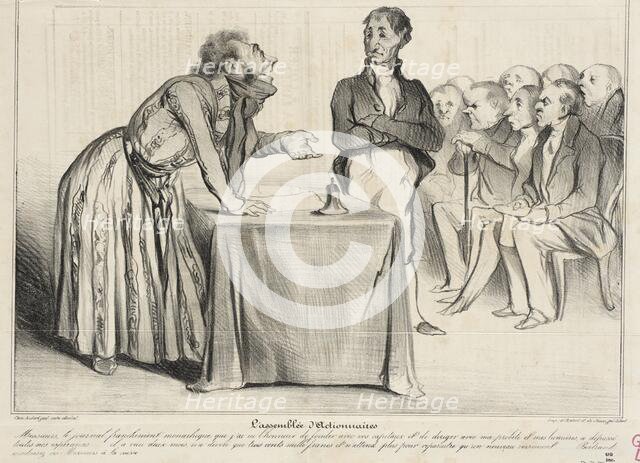 L'assemblée d'Actionnaires, 1836.  Creator: Honore Daumier.