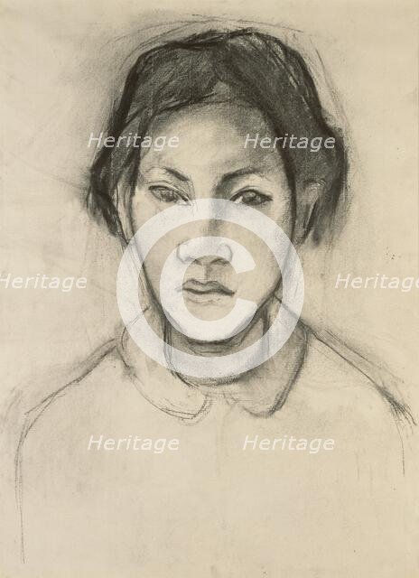 Head of a Tahitian Woman, about 1892. Creator: Paul Gauguin.