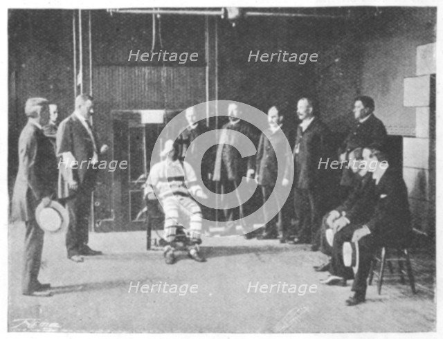 Execution by electric chair, United States, 1898. Artist: Unknown