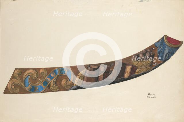 Nameboard from Schooner, 1935/1942. Creator: Beverly Chichester.