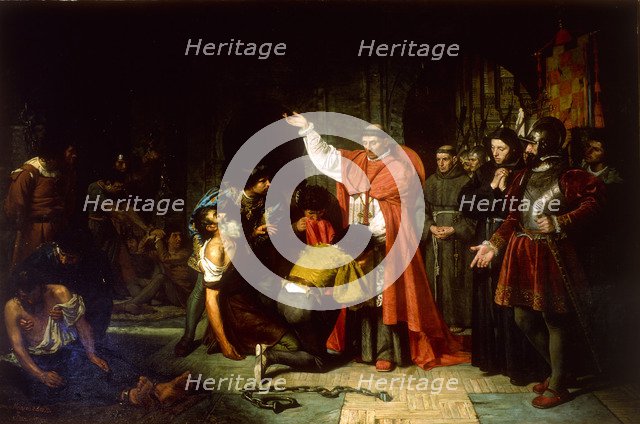 The liberation of Christian prisoners of Oran by Cardinal Cisneros, 1869. Artist: Jover y Casanova, Francisco (1836-1890)