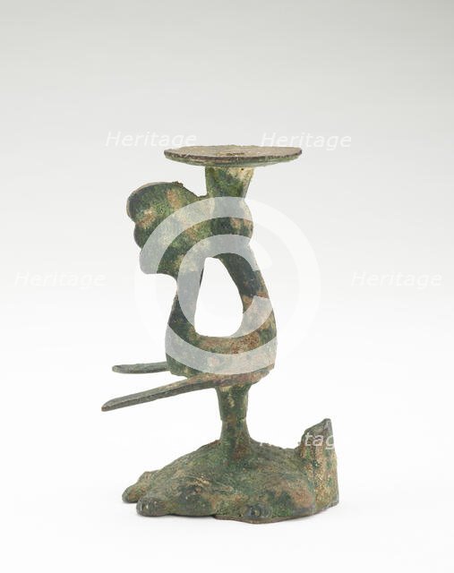 Lamp in the form of a bird standing on a tortoise, Han dynasty, 206 BCE-220 CE. Creator: Unknown.
