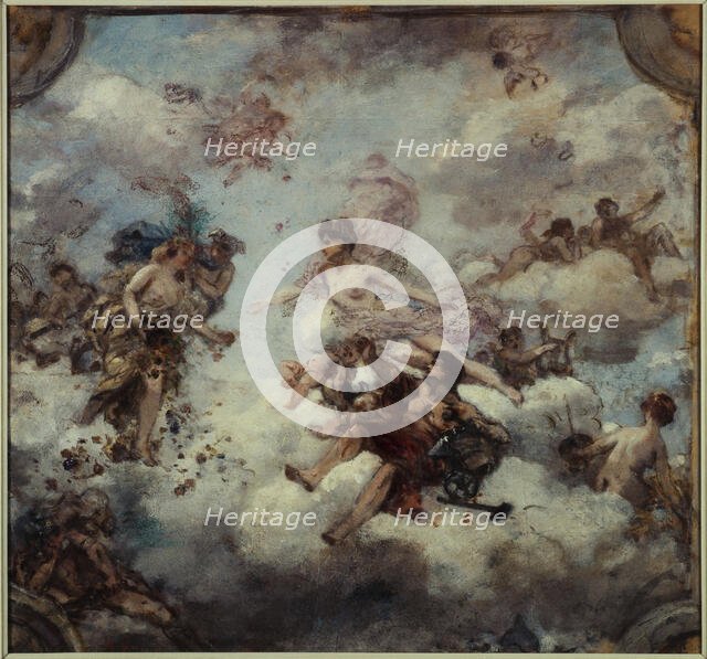 France welcoming Abundance, ceiling project for the Elysee Palace, c1907. Creator: Unknown.