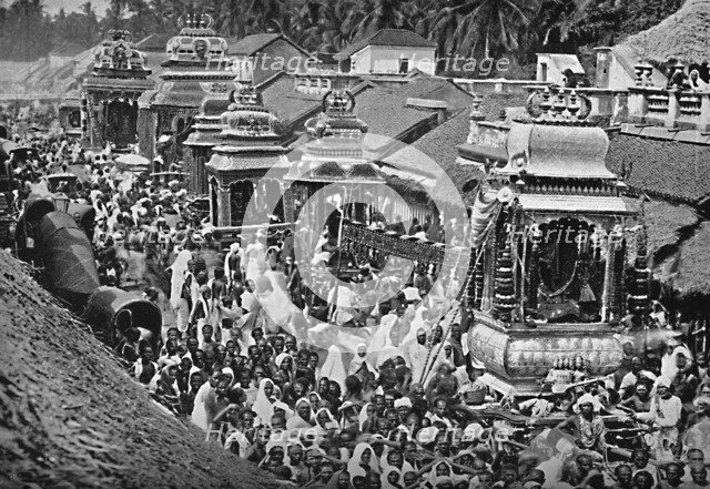 A Hindu religious procession, Madras, 1902. Artist: Wiele & Klein.