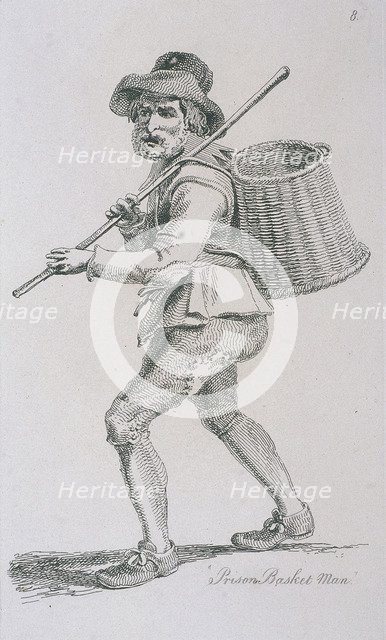 'Prison Basket Man', c1680, Cries of London, (c1819?). Artist: John Thomas Smith