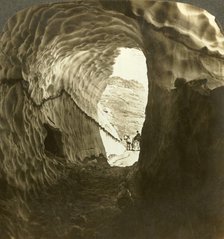 'Looking through a snow-tunnel on a midsummer journey over Dyreskard Pass, Norway.', c1905. Creator: Unknown.