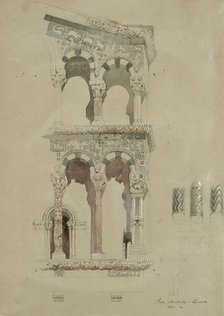 Part of the Facade of the destroyed Church of San Michele in Foro, Lucca, as it appeared in 1845, Ma Artist: John Ruskin.