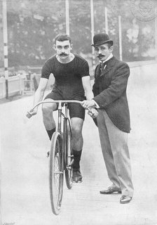 Portrait of the cyclist JW Stocks, 1896. Creator: RW Thomas.
