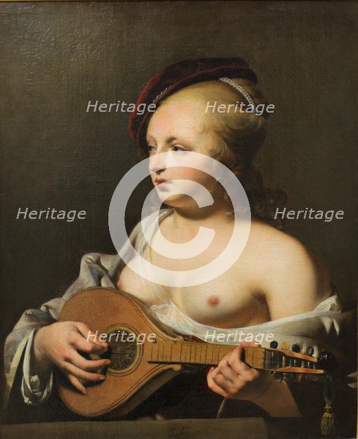 Cittern Player, ca 1637-1640. Artist: Everdingen, Caesar Boëtius van (1616-1678)