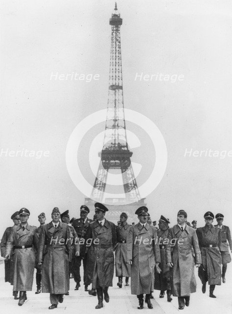 Adolf Hitler, German Nazi dictator, inspecting occupied Paris, France, 1940. Artist: Unknown