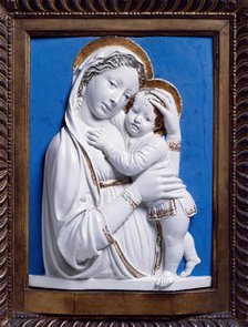 Madonna and Child, between 1445 and 1450. Creators: Virgin Mary, Jesus Christ, Luca della Robbia.