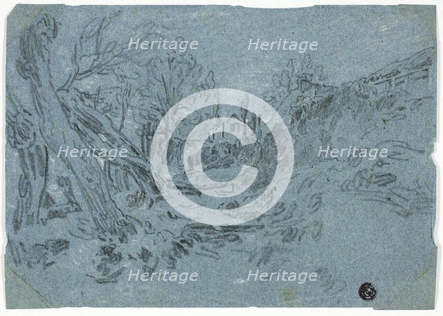 Ravine with House in Distance, n.d. Creator: William Turner.