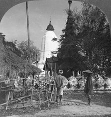 An umbrella shaped pagoda, Bhamo, Burma, 1908. Artist: Stereo Travel Co