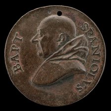 Battista Spagnoli of Mantua, 1447-1516, Carmelite Poet [obverse], c. 1513. Creator: Mea.