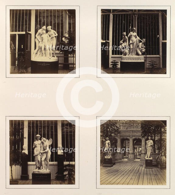 [Sculptures of Hylas and the Nymphs, Allegorical Figures of the Three Fates, Zephyr wo..., ca. 1859. Creator: Attributed to Philip Henry Delamotte.