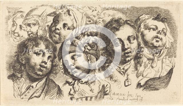 Nine Children's Heads, 1765. Creator: Johann Eleazar Schenau.