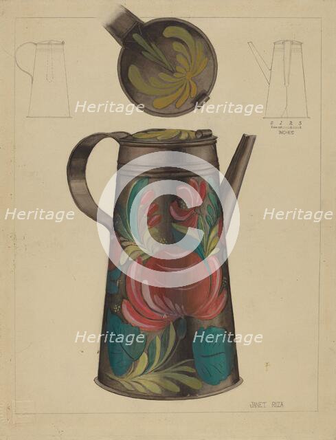 Chocolate Pot, c. 1936. Creator: Janet Riza.