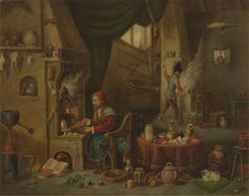 An alchemist in his laboratory, c1680s. Creator: Follower of David Teniers II.