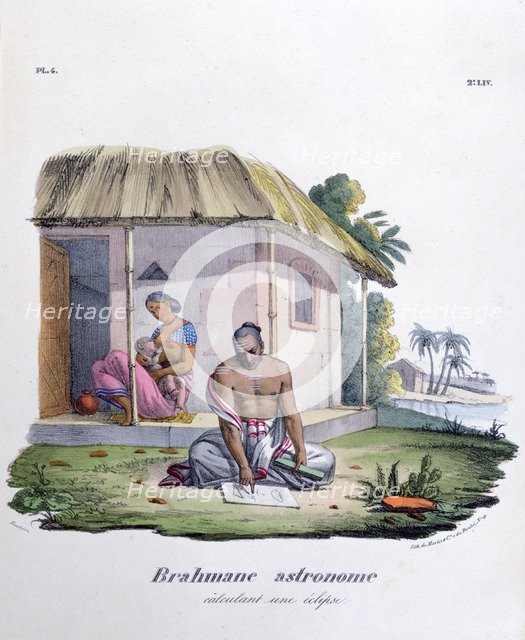 Brahmin Astronomer, Calculating the Eclipse', 1828. Artist: Marlet et Cie