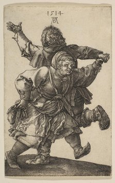 Peasant Couple Dancing, 1514. Creator: Albrecht Durer.