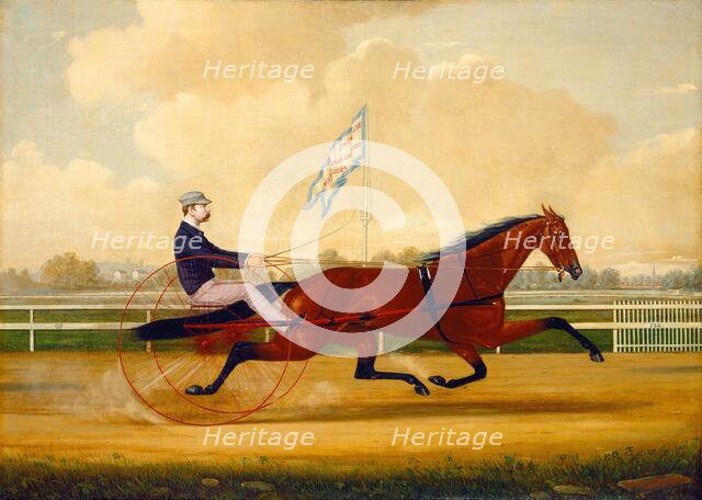 Budd Doble Driving Goldsmith Maid at Belmont Driving Park, 1876. Creator: Charles S. Humphreys.