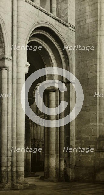 Ely Cathedral: Nave, Southwest Corner, c. 1891. Creator: Frederick Henry Evans.