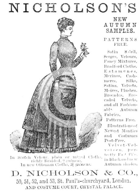 Nicholson's new autumn samples, 1883. Creator: Unknown.