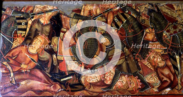 Martyrdom of St. Ursula and her companions in Cologne at the hands of the Huns and decapitation o…