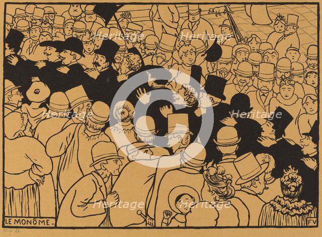 Le Monôme (Parading through the Streets in Single File), 1893. Creator: Félix Vallotton.