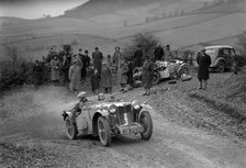 MG PB of EJ Haesendonck of the Cream Cracker Team at the MG Car Club Midland Centre Trial, 1938. Artist: Bill Brunell.