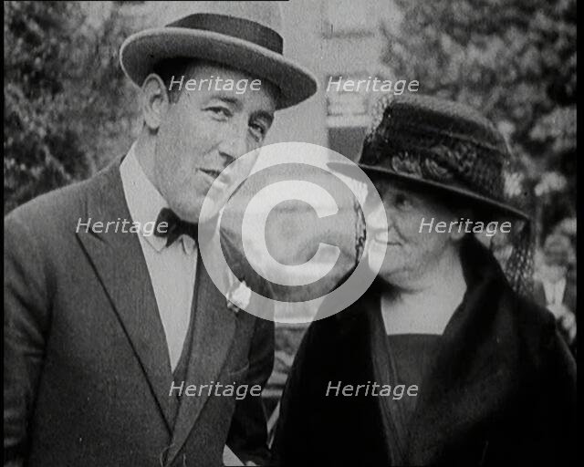 Irish Member of Parliament Mary MacSwiney Talking to an Irish Man, 1922. Creator: British Pathe Ltd.