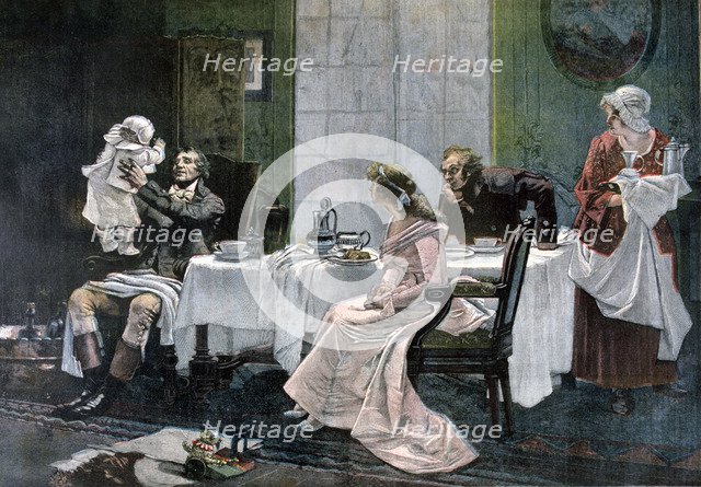 'The luncheon of Camille Desmoulins', 1892. Artist: Leopold Flameng