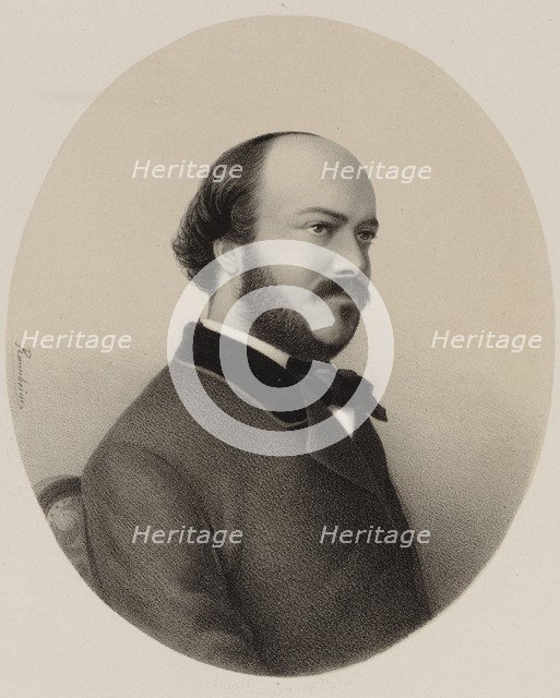 Portrait of the harpist and composer Félix Godefroid (1818-1897), 1855.