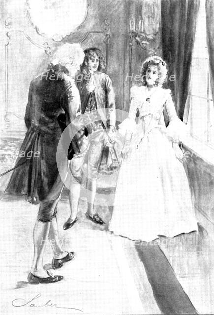 An Enemy of His Grace: My lady...was no longer clad in black, as before..., 1898. Creator: Unknown.