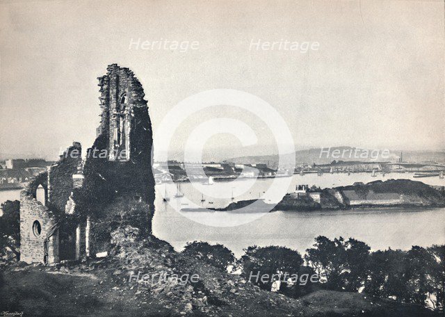 'Plymouth - Drake's Island, from Mount Edgcumbe', 1895. Artist: Unknown.