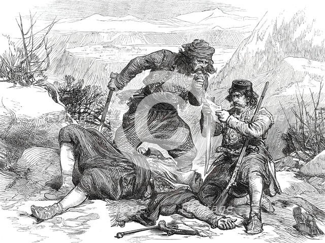 A Journey into the Herzegovina: Fate of a Turkish Spy, from a sketch by our special artist, 1876. Creator: Unknown.