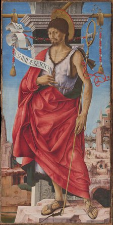 Polittico Griffoni: Saint John the Baptist, ca 1472-1473. Creator: Francesco del Cossa (1436-1478).