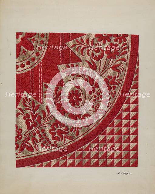 Homespun Coverlet, c. 1937. Creator: Alexander Chudom.