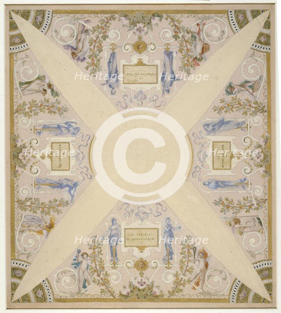 Sketch for the 'festival staircase' at the Hotel de Ville in Paris: August, between 1888 and 1898. Creator: Luc Olivier Merson.